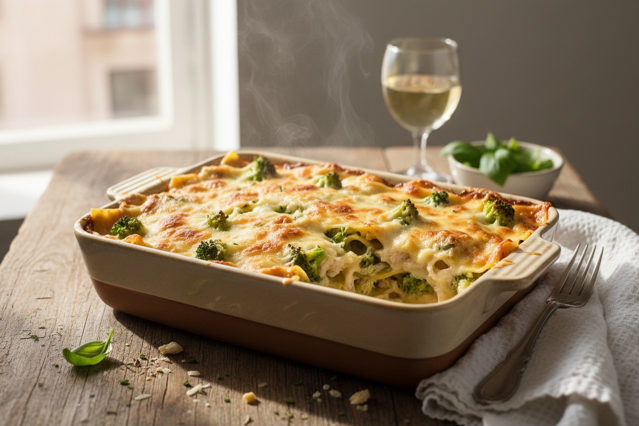 Лазанья с курицей и брокколи за 30 минут: быстро и вкусно для всей семьи